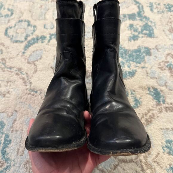 FRYE Paige Short Black Leather Riding Boots Size 7 - Picture 5 of 10